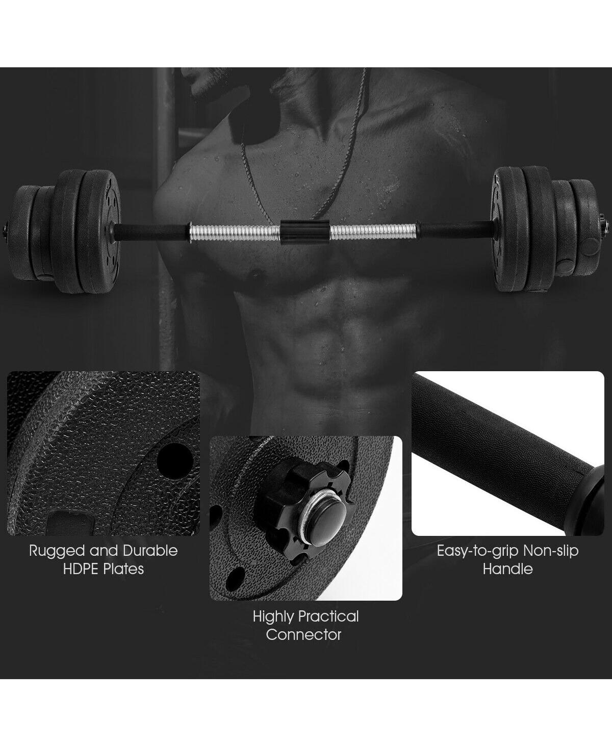 Skonyon 66 Lbs Fitness Dumbbell Weight Set with Adjustable Weight Plates and Handle