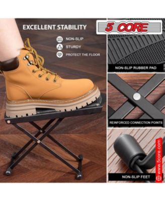 Guitar Foot Stool Height Adjustable Folding Leg Rest Portable Classical Footrest - GFS BLK