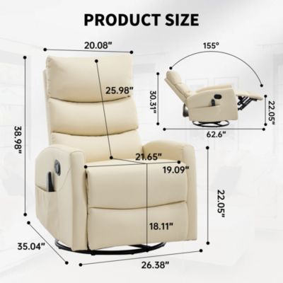 270° Power Swivel Recliner - Electric Glider with USB Ports