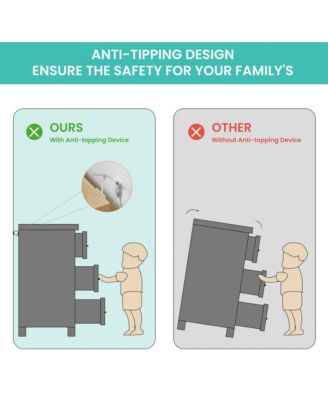 Streamdale Wooden Dresser with 6 Wavy Drawers (47.2"W x 15.8"D x 31.7"H)