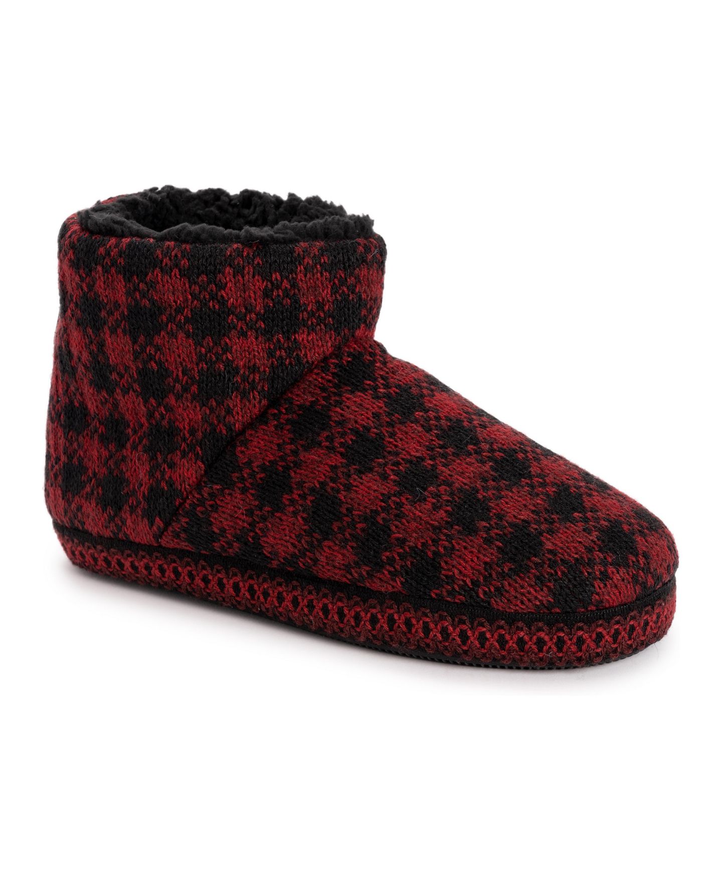 Женские тапочки MUK LUKS Favina Slipper, цвет: Красный клетчатый меланжевый — фото 1