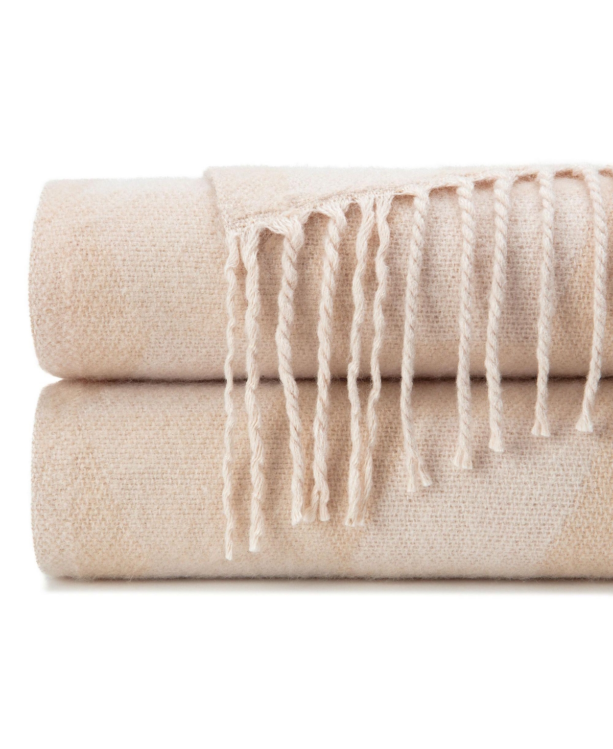 Chanasya Premium Pleated Solid Plaid Acrylic Blanket With Tassels - Lightweight and Super Soft, Modern Woven Blanket for Couch, Home, Living Roo