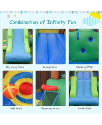 Inflatable Jungle Bounce House Kids Dual Slide Jumping Castle Bouncer