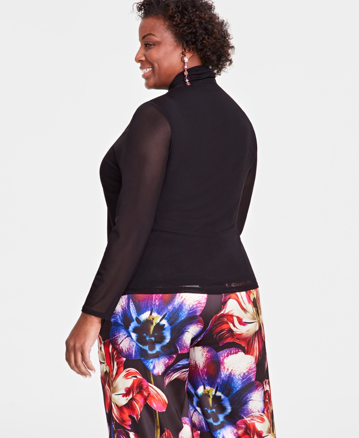 I.n.c. International Concepts Plus Size Mesh Turtleneck, Created for Macy's