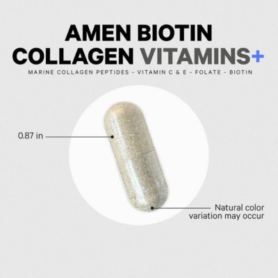 Biotin Collagen Vitamins+ 10,000 mcg Biotin Supplement - Hydrolyzed Collagen, Vitamins C & E, Folate, Hyaluronic Acid, Keratin, MSM, 90 Capsules