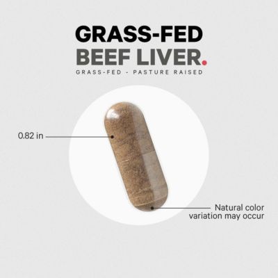 Grass Fed Beef Liver Supplement Superfood, Freeze Dried Non-Defatted, Desiccated Beef Liver Glandulars Bovine Pills Beef Vitamins 180 Capsules
