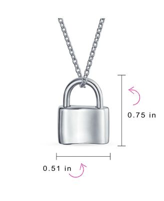 Functional Lock Pendant Charm Lovers Padlock Necklace Gold Plated Sterling Silver 16 Inch