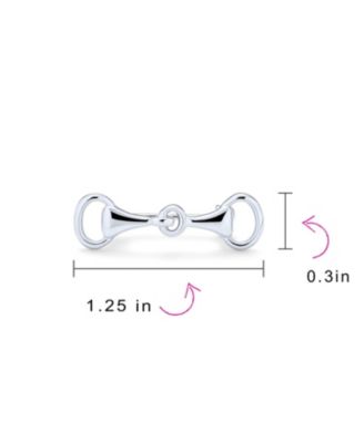 Equestrian Gift Double Bit Horse Snaffle Brooche Pin 14K Gold Plated Silver