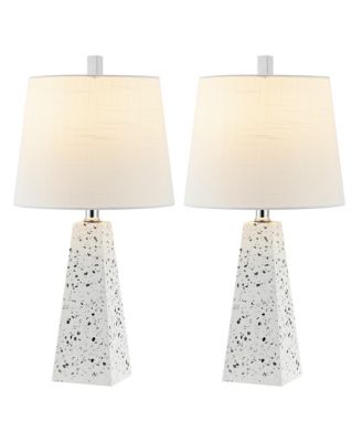 Owen 20.5" Contemporary Resin LED Table Lamp, White Terrazzo (Set of 2)