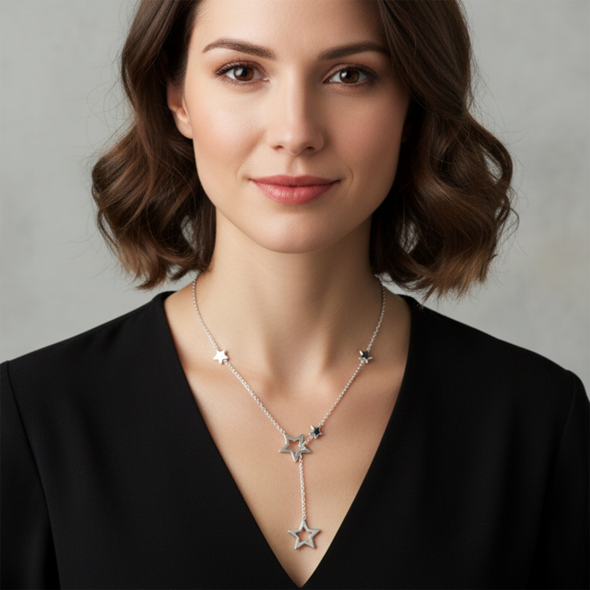Bling Jewelry Astrology Celestial American Usa Patriotic Open Lucky Stars Rock Star Dangling Lariat Y Necklace For Women Sterling Silver Adjustable