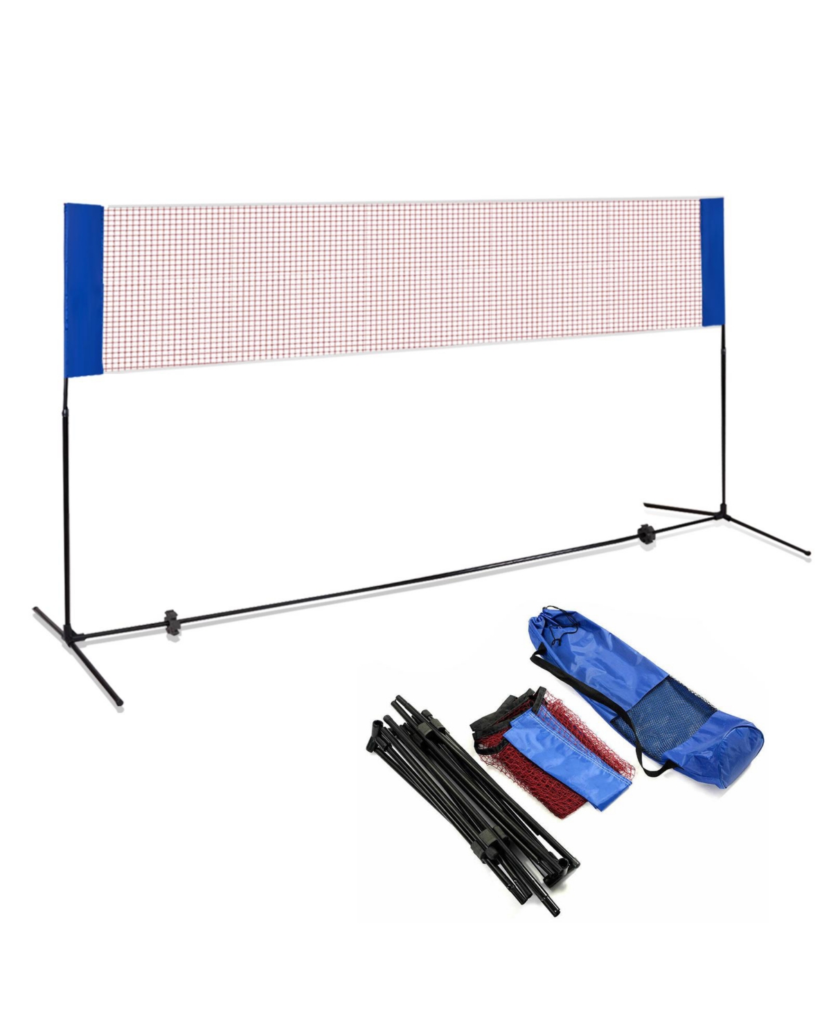 14 x 5 Feet Portable Beach Training Badminton Net with Carrying Bag - Blue