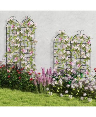 2 Pack Metal Garden Trellis Decorative for Climbing Plants
