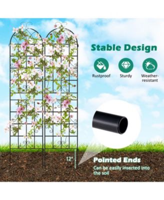 2 Pack Metal Garden Trellis Decorative for Climbing Plants