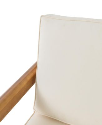 Streamdale Outdoor Acacia Club Chairs with Beige Cushions