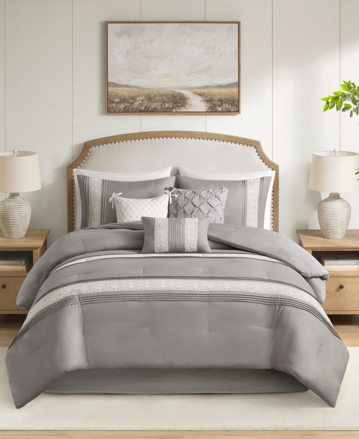 Madison Park Lacey 7-pc. Comforter Set, California King In Grey