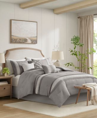 Lacey Lace Trim Microfiber 7-Pc. Comforter Set, Queen