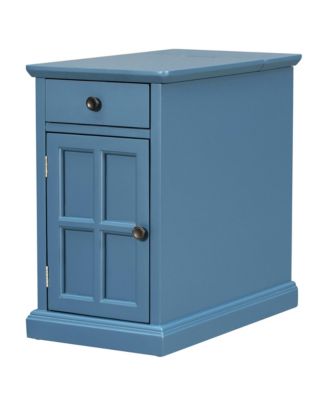  Classic Vintage End Table with USB Ports and Drawer