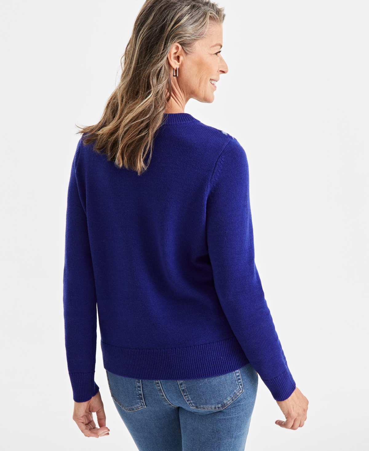 Style & Co Petite Snowflake Whimsy Pullover Sweater, Created for Macy's