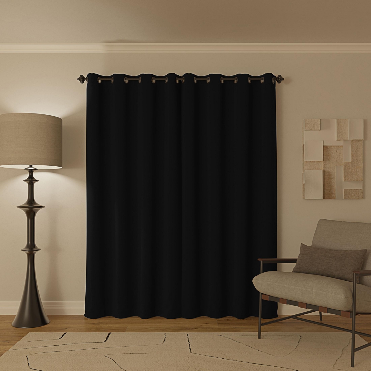Oslo Theater Grade Extreme 100% Blackout Grommet Curtain Panel