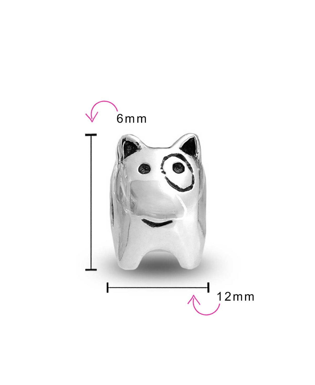 Bling Jewelry Puppy Pet Animal Lover Bff Spot Dog Charm Bead For Women Oxidized Sterling Silver Fits European Bracelet