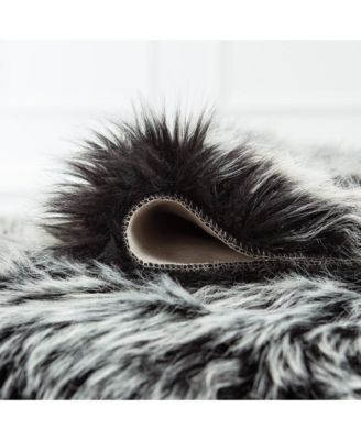 Premium Faux Longfur Frost Tip Microfiber Suede Backing Shaggy Area Rug, 2x6 Feet