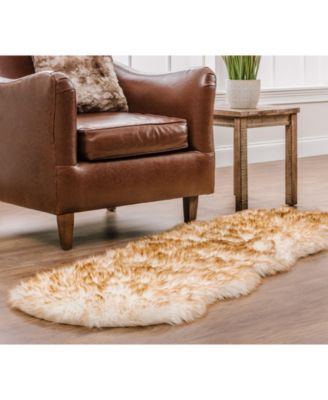 Premium Faux Longfur Frost Tip Microfiber Suede Backing Shaggy Area Rug, 2x6 Feet