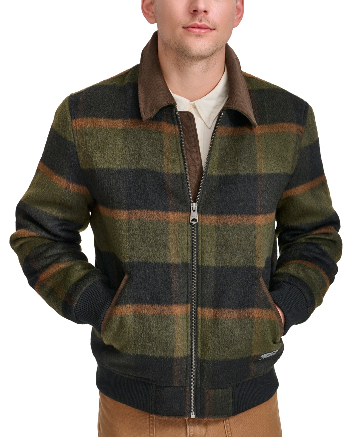 Levi's Men's Zip Corduroy-collar Jacket In Grape Plaid | ModeSens