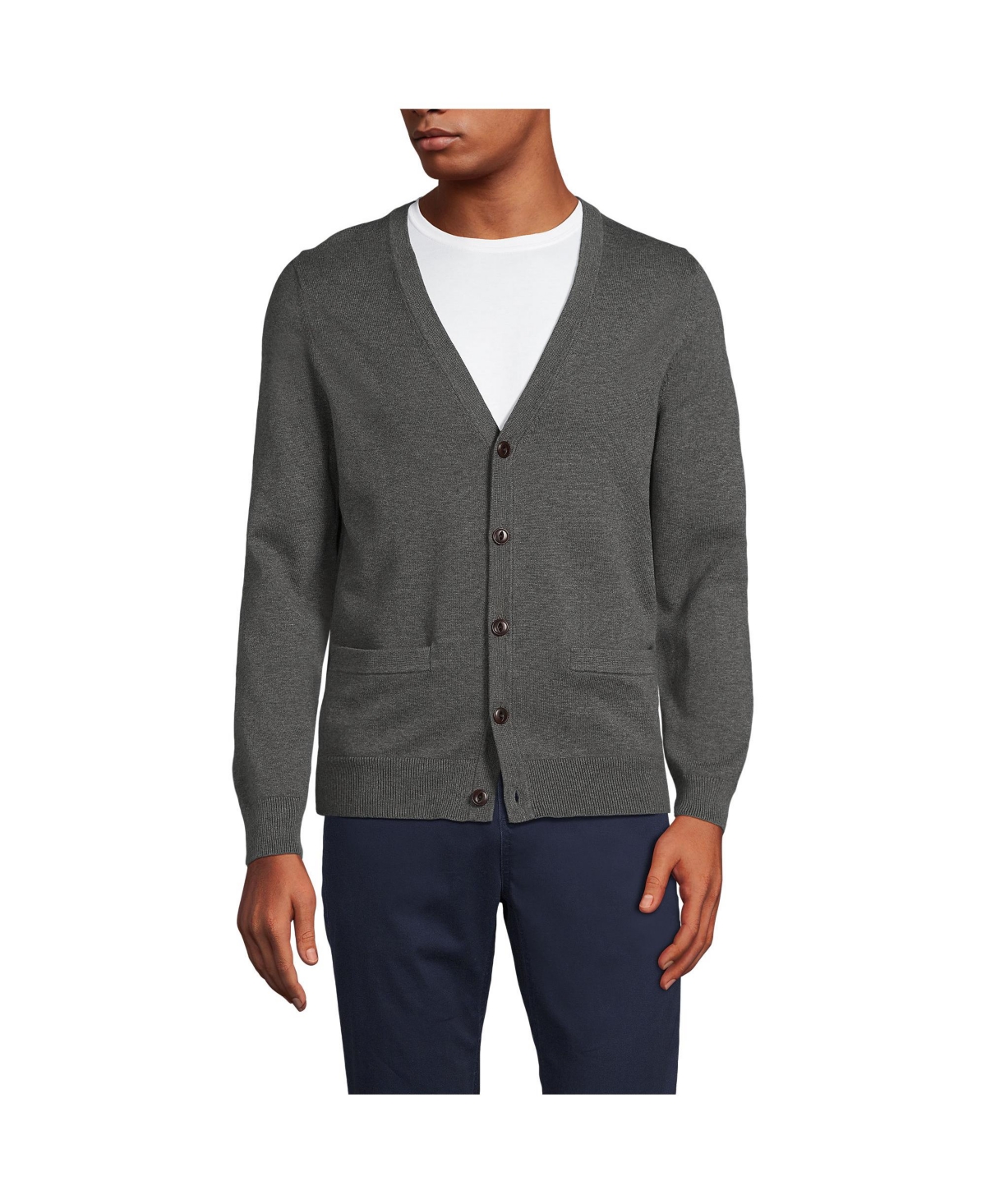 Men's Fine Gauge Cotton Cardigan - Royal burgundy