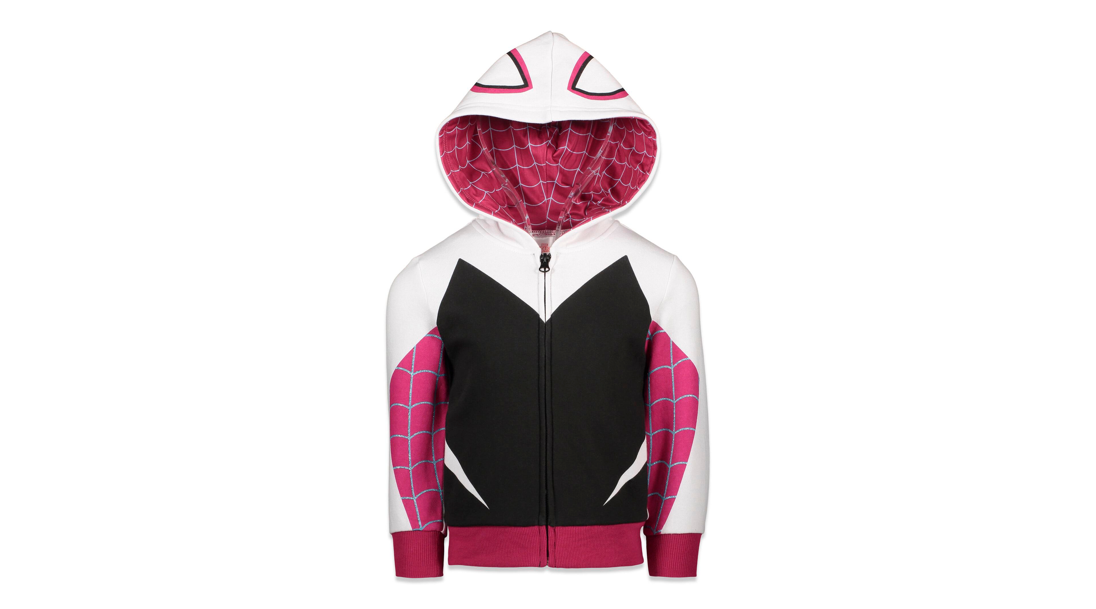 Marvel Toddler Girls Spider-Man Spider-Gwen Ghost Spider Fleece Zip Up Hoodie to