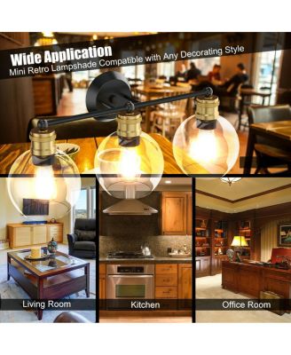 Modern 3-light Bubbled Glass Vanity Light