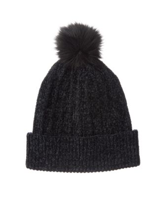 Women's Classic Chenille Beanie with Cuff Pom