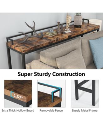 Streamdale 1 Pc Wood Console Table 70.9 Inch Extra Long Rustic Industrial Style Entryway Hallway Sofa Bar Table Living Room