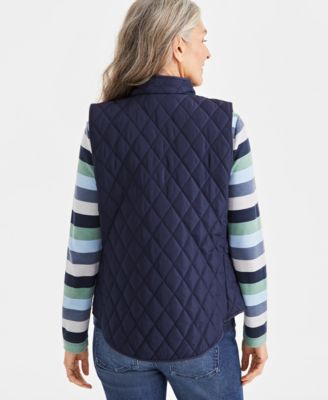 Women's Quilted Mock-Neck Vest, Created for Macy's