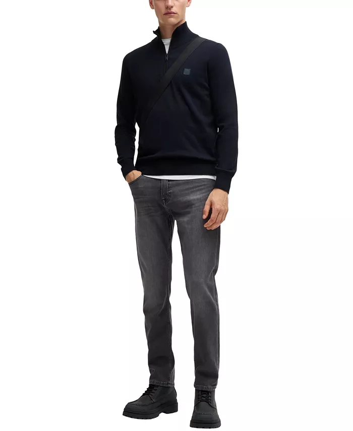 Men’s Logo-Patch Zip-Neck Sweater - thumbnail 2