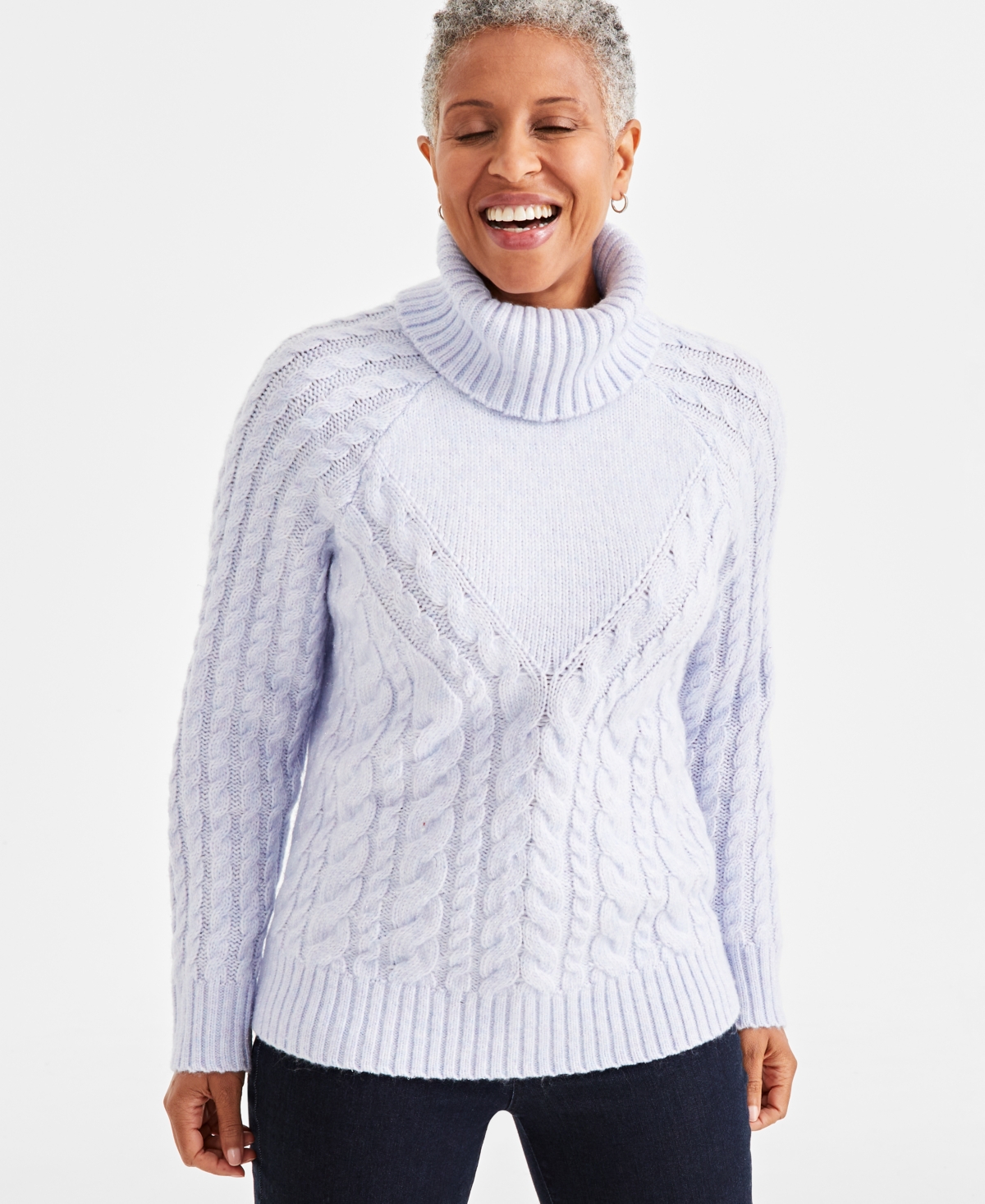 Style Co Petite Turtleneck Cable knit Sweater Created For Macy s In Chai Iris ModeSens