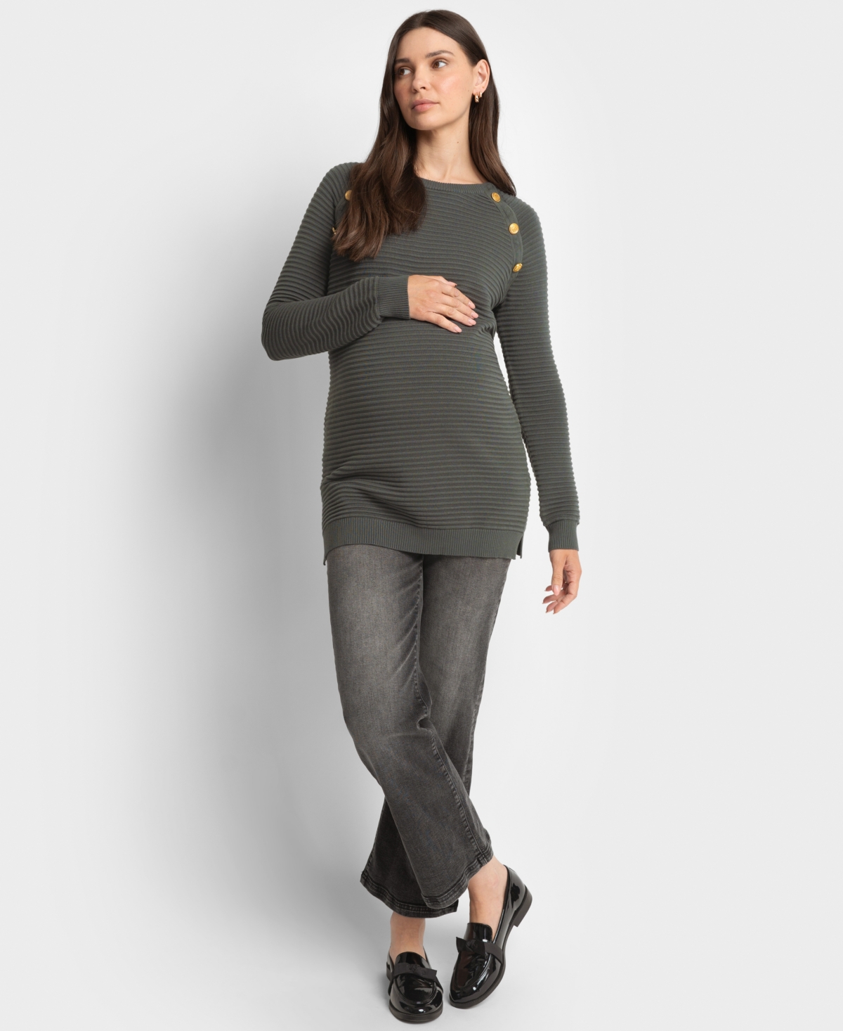 SERAPHINE WOMEN'S RIPPLE STITCH NURSING SWEATER 