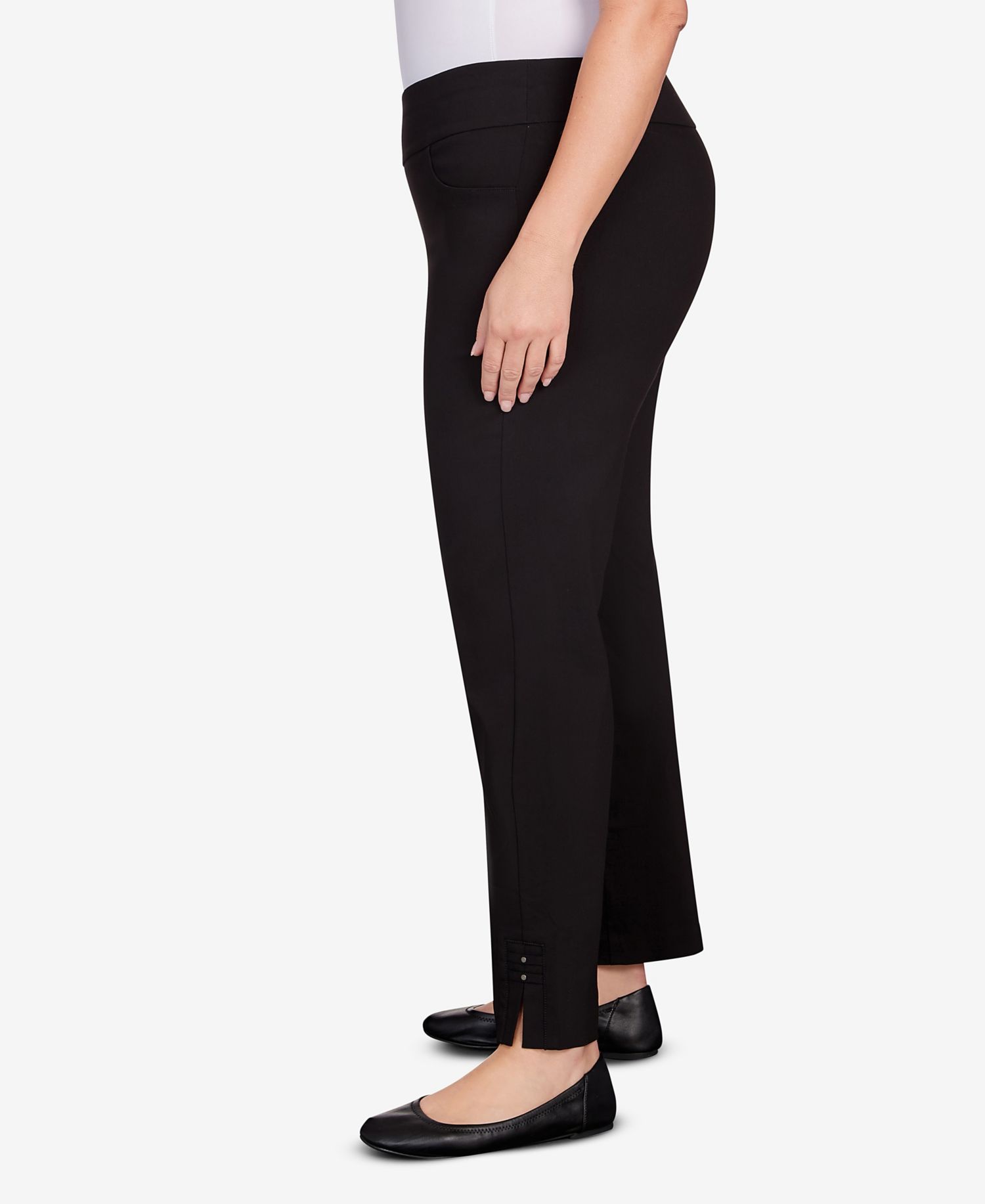 Plus Size Tech Stretch Full Length Pant with Elastic Waistband