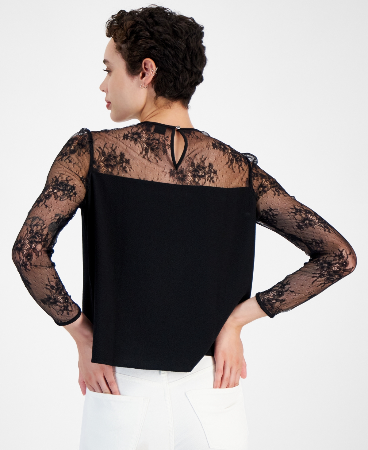 Boss Orange Women's Bettina Lace-Trim Crewneck Top