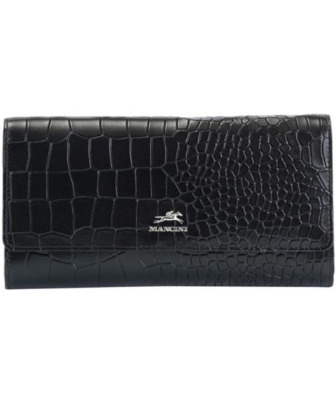 Mancini Croco2 RFID Secure Quad Fold Wallet