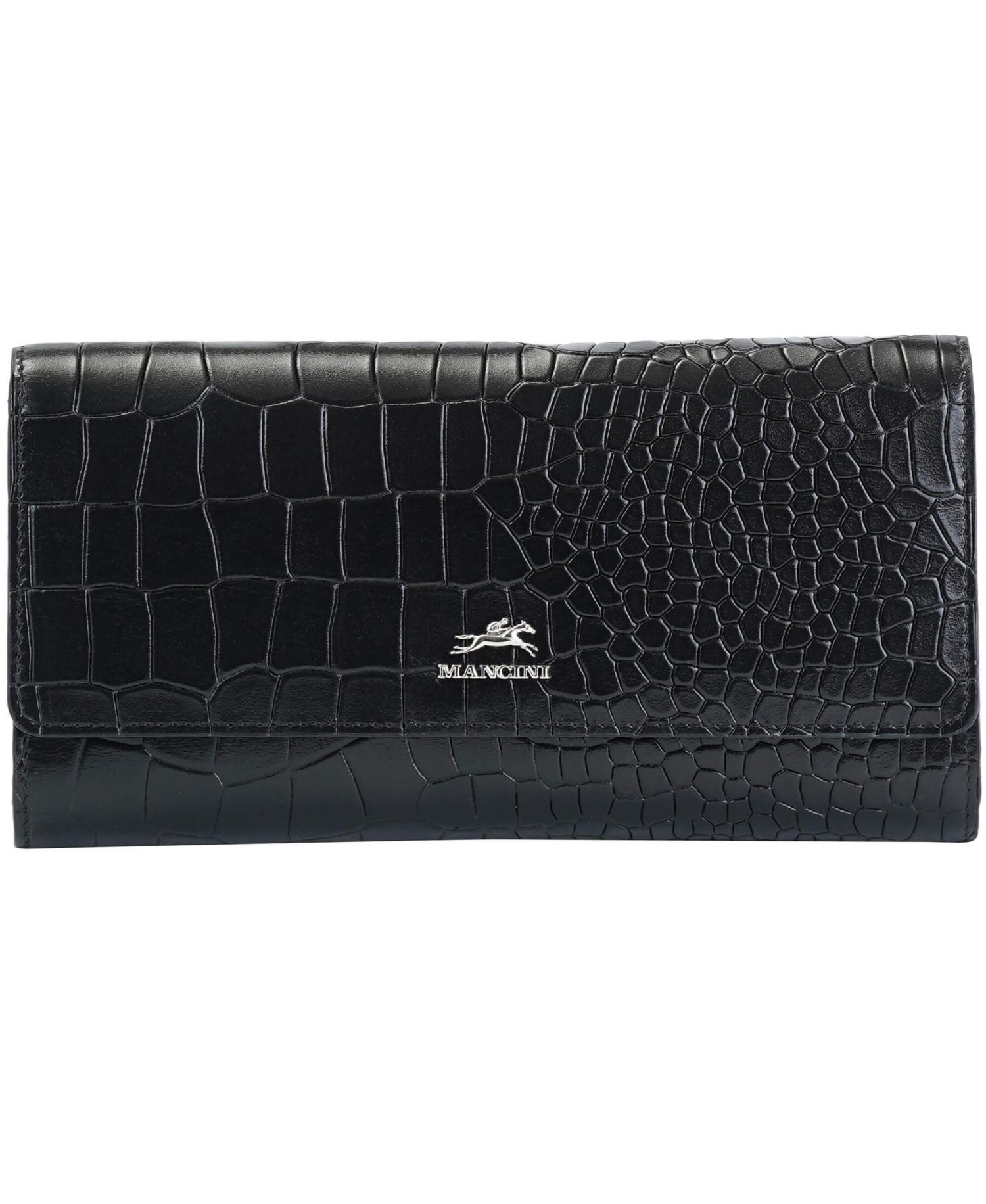 Women's Croco2 RFID Secure Quad Fold Wallet
