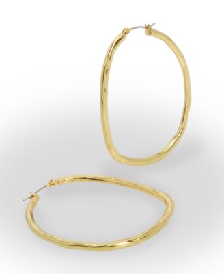 Gold Sculpted Hoop Earrings