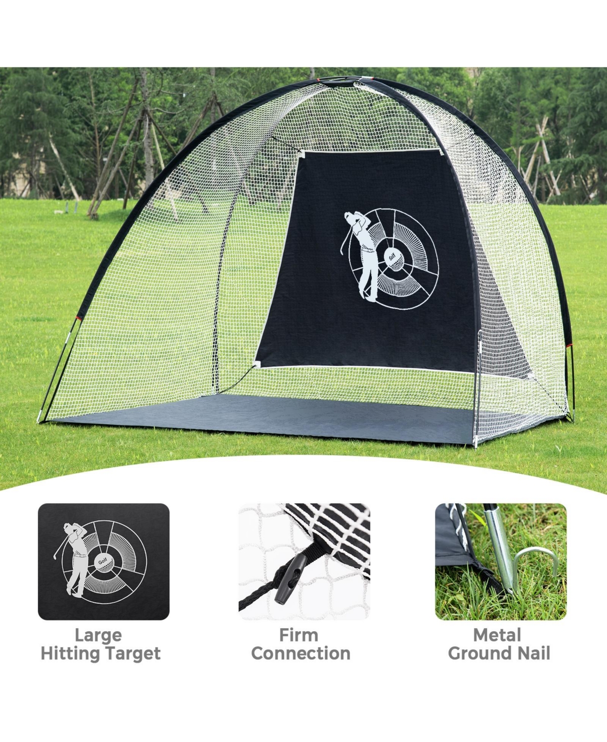 Skonyon 3-in-1 Portable 10 Feet Golf Practice Set