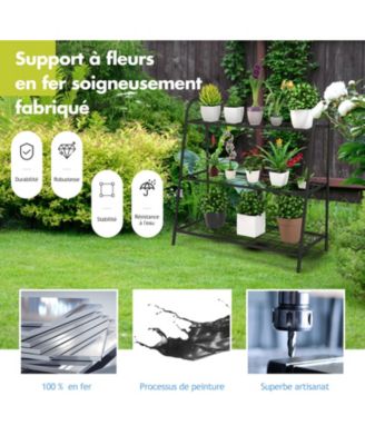 3-Tier Metal Plant Stand Shelf Display Rack for Plants Shoes Flowerpot