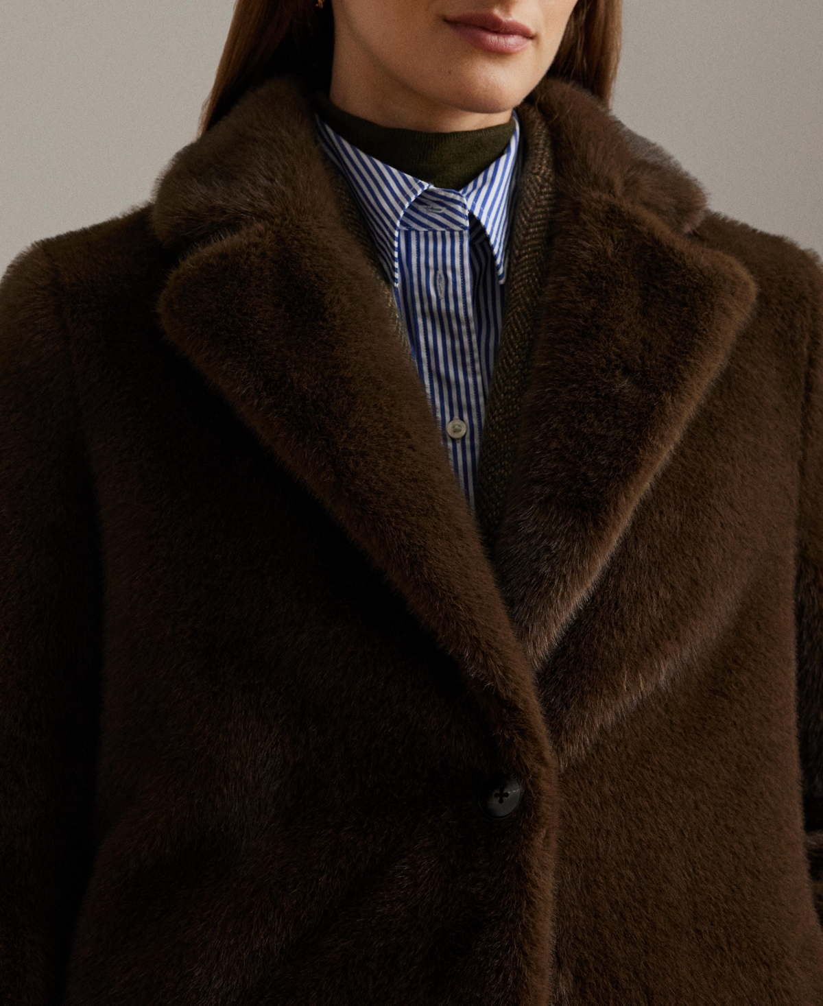 Lauren Ralph Lauren Women's Faux-Fur Single-Breasted Coat