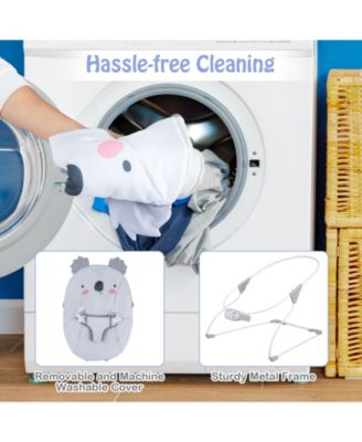 Kids Portable Baby Bouncer Rocker Seat with Detachable Toy Bar-Gray