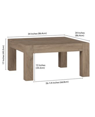 Langston 34" Wide Square Coffee Table