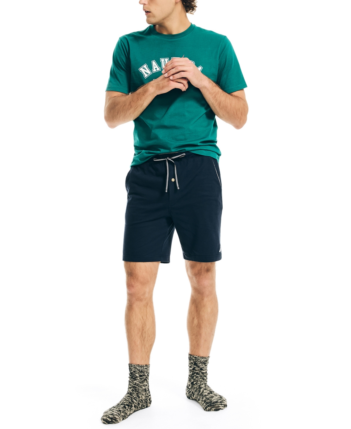 Knit Pajama Shorts - Blue Heather