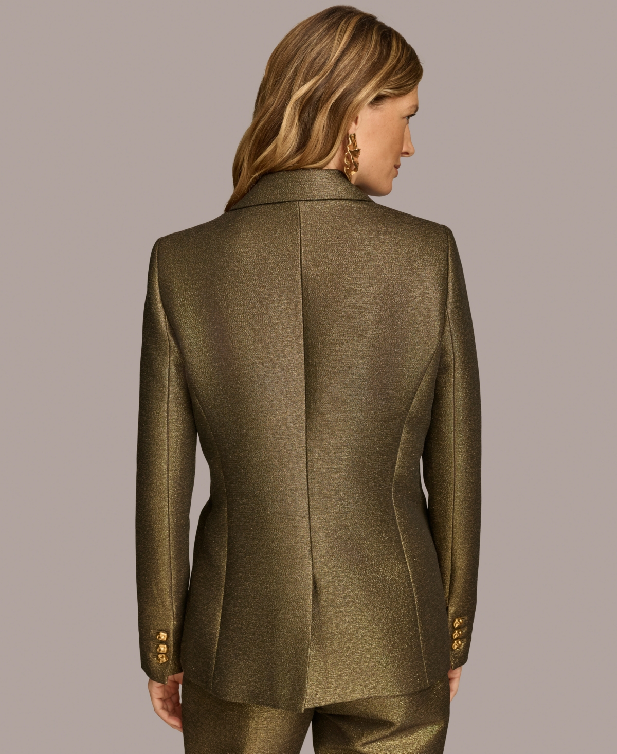 Donna Karan New York Women's Metallic One-Button Blazer