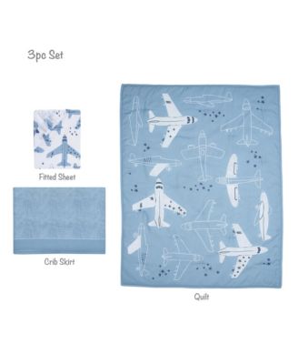 Little Aviator 3-Piece Airplane Nursery Baby Crib Bedding Set