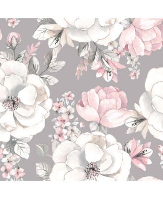 Signature Botanical Baby Watercolor Floral Cotton Crib Sheet - Gray